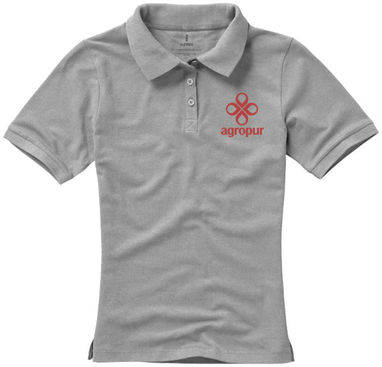 Женская рубашка поло с короткими рукавами Calgary, цвет серый меланж  размер XS - 38081960- Фото №2