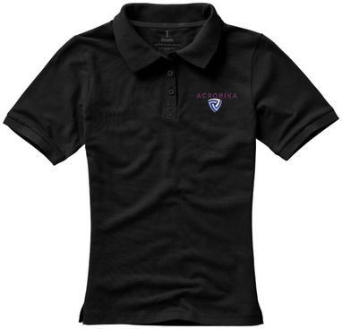 Женская рубашка поло с короткими рукавами Calgary, цвет сплошной черный  размер L - 38081993- Фото №3