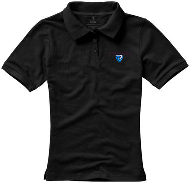 Женская рубашка поло с короткими рукавами Calgary, цвет сплошной черный  размер XL - 38081994- Фото №2