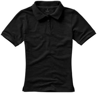 Жіноча сорочка поло з короткими рукавами Calgary, колір суцільний чорний  розмір XL - 38081994- Фото №4