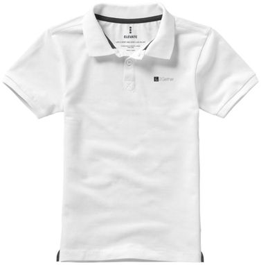 Детская рубашка поло с короткими рукавами Calgary, цвет белый  размер 104 - 38082011- Фото №2