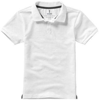 Детская рубашка поло с короткими рукавами Calgary, цвет белый  размер 116 - 38082012- Фото №4