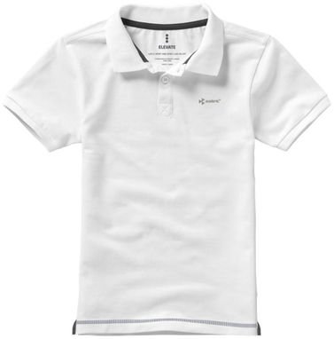 Дитяча сорочка поло з короткими рукавами Calgary, колір білий, темно-синій  розмір 104 - 38082031- Фото №3