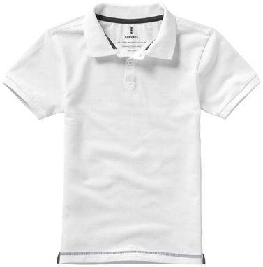 Дитяча сорочка поло з короткими рукавами Calgary, колір білий, темно-синій  розмір 116 - 38082032- Фото №4