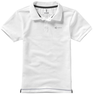 Дитяча сорочка поло з короткими рукавами Calgary, колір білий, темно-синій  розмір 140 - 38082034- Фото №2