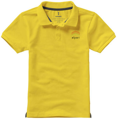 Дитяча сорочка поло з короткими рукавами Calgary, колір жовтий  розмір 104 - 38082101- Фото №2