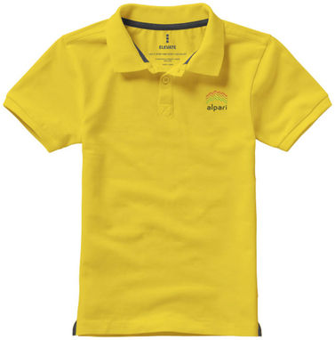Детская рубашка поло с короткими рукавами Calgary, цвет желтый  размер 104 - 38082101- Фото №3