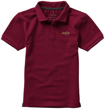 Детская рубашка поло с короткими рукавами Calgary, цвет бургунди  размер 104 - 38082241- Фото №3