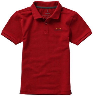 Детская рубашка поло с короткими рукавами Calgary, цвет красный  размер 104 - 38082251- Фото №2