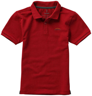 Детская рубашка поло с короткими рукавами Calgary, цвет красный  размер 104 - 38082251- Фото №3