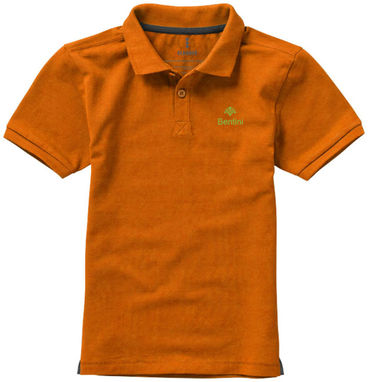 Дитяча сорочка поло з короткими рукавами Calgary, колір оранжевий  розмір 104 - 38082331- Фото №2