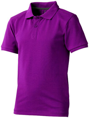 Детская рубашка поло с короткими рукавами Calgary, цвет сливовый  размер 104 - 38082381- Фото №1