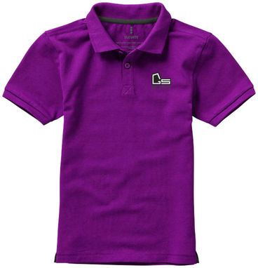 Дитяча сорочка поло з короткими рукавами Calgary, колір сливовий  розмір 104 - 38082381- Фото №2