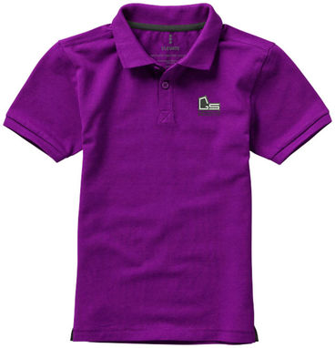 Дитяча сорочка поло з короткими рукавами Calgary, колір сливовий  розмір 104 - 38082381- Фото №3