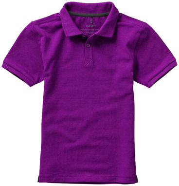 Дитяча сорочка поло з короткими рукавами Calgary, колір сливовий  розмір 104 - 38082381- Фото №4
