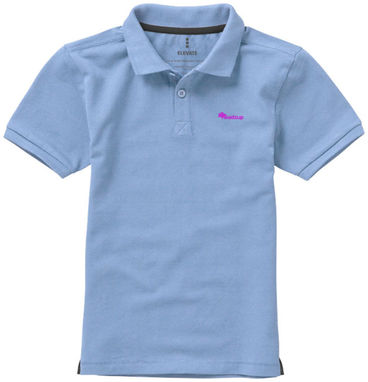 Детская рубашка поло с короткими рукавами Calgary, цвет светло-синий  размер 104 - 38082401- Фото №2