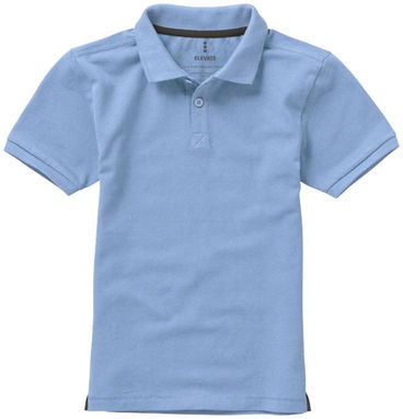 Дитяча сорочка поло з короткими рукавами Calgary, колір світло-синій  розмір 104 - 38082401- Фото №4