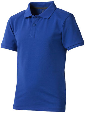 Детская рубашка поло с короткими рукавами Calgary, цвет синий  размер 104 - 38082441- Фото №1
