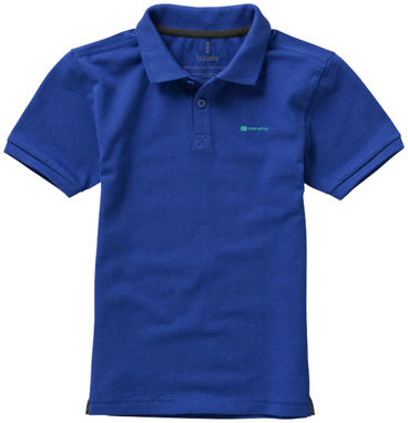Детская рубашка поло с короткими рукавами Calgary, цвет синий  размер 104 - 38082441- Фото №2