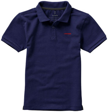 Детская рубашка поло с короткими рукавами Calgary, цвет темно-синий  размер 104 - 38082491- Фото №2