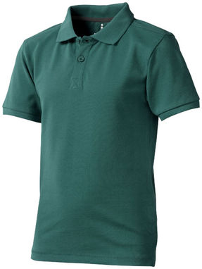Дитяча сорочка поло з короткими рукавами Calgary, колір зелений лісовий  розмір 104 - 38082601- Фото №1