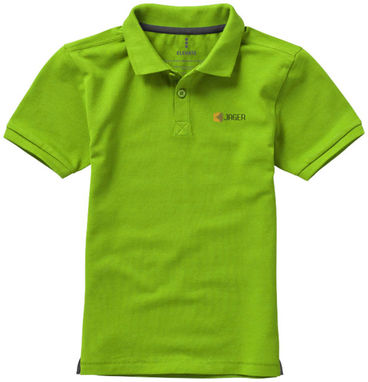 Дитяча сорочка поло з короткими рукавами Calgary, колір зелене яблуко  розмір 104 - 38082681- Фото №2