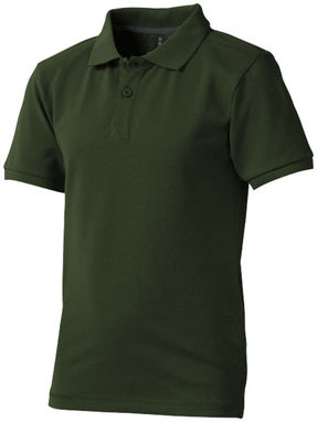 Детская рубашка поло с короткими рукавами Calgary, цвет зеленый армейский  размер 104 - 38082701- Фото №1