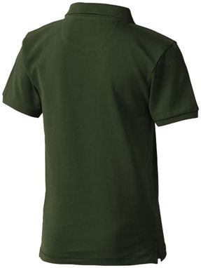 Дитяча сорочка поло з короткими рукавами Calgary, колір армійський зелений  розмір 104 - 38082701- Фото №5
