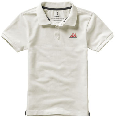 Детская рубашка поло с короткими рукавами Calgary, цвет светло-серый  размер 104 - 38082901- Фото №3