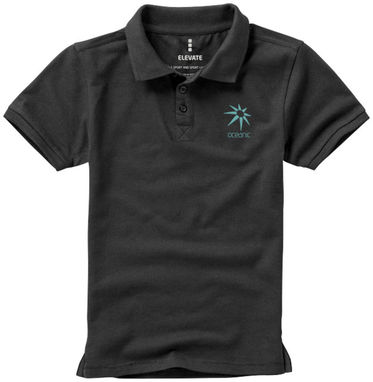 Детская рубашка поло с короткими рукавами Calgary, цвет антрацит  размер 104 - 38082951- Фото №2