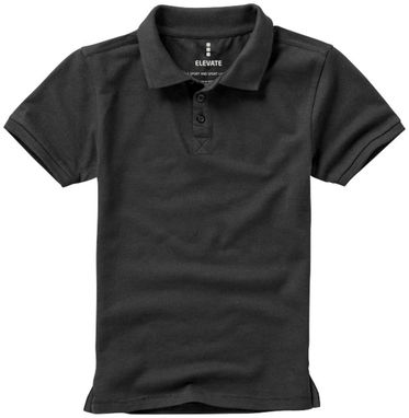 Детская рубашка поло с короткими рукавами Calgary, цвет антрацит  размер 116 - 38082952- Фото №4