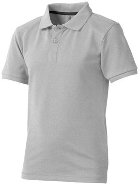 Детская рубашка поло с короткими рукавами Calgary, цвет серый меланж  размер 104 - 38082961- Фото №1