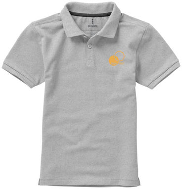 Детская рубашка поло с короткими рукавами Calgary, цвет серый меланж  размер 104 - 38082961- Фото №2
