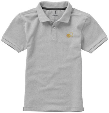 Детская рубашка поло с короткими рукавами Calgary, цвет серый меланж  размер 116 - 38082962- Фото №3