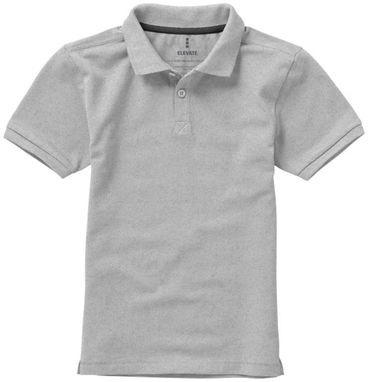 Детская рубашка поло с короткими рукавами Calgary, цвет серый меланж  размер 116 - 38082962- Фото №4