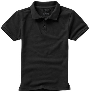 Дитяча сорочка поло з короткими рукавами Calgary, колір суцільний чорний  розмір 104 - 38082991- Фото №4