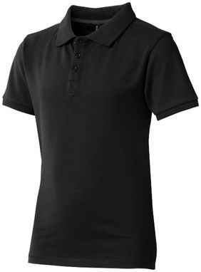 Дитяча сорочка поло з короткими рукавами Calgary, колір суцільний чорний  розмір 116 - 38082992- Фото №1