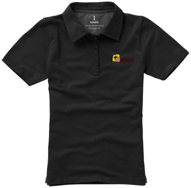Женская рубашка поло с короткими рукавами Markham, цвет сплошной черный  размер XS - 38085990- Фото №2