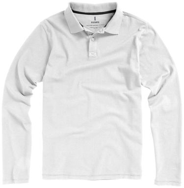 Рубашка поло с длинными рукавами Oakville, цвет белый  размер XS - 38086010- Фото №4