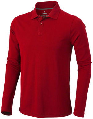 Рубашка поло с длинными рукавами Oakville, цвет красный  размер XS - 38086250- Фото №1