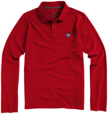 Рубашка поло с длинными рукавами Oakville, цвет красный  размер XS - 38086250- Фото №2