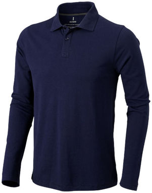 Рубашка поло с длинными рукавами Oakville, цвет темно-синий  размер XS - 38086490- Фото №1