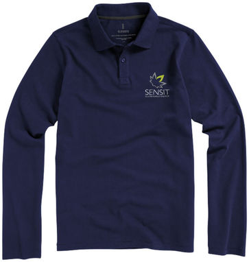 Рубашка поло с длинными рукавами Oakville, цвет темно-синий  размер XS - 38086490- Фото №2