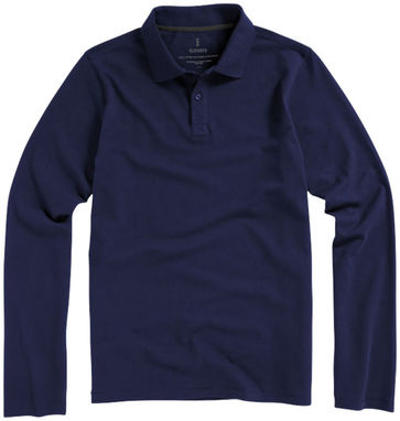 Рубашка поло с длинными рукавами Oakville, цвет темно-синий  размер XL - 38086494- Фото №4