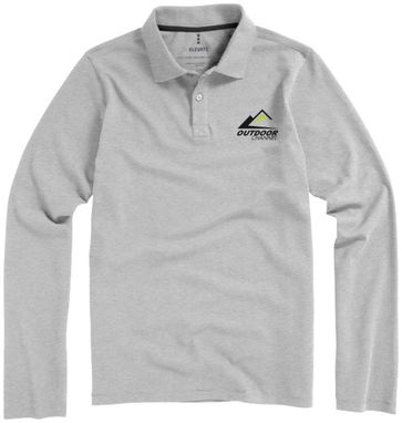 Рубашка поло с длинными рукавами Oakville, цвет серый меланж  размер XS - 38086960- Фото №2