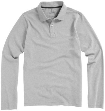 Сорочка поло з довгими рукавами Oakville, колір сірий меланж  розмір S - 38086961- Фото №4