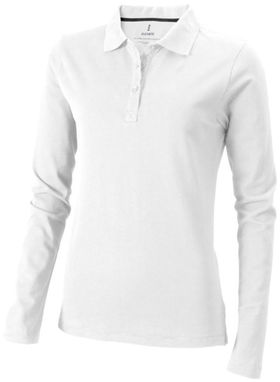 Женская рубашка поло с длинными рукавами Oakville, цвет белый  размер XS - 38087010- Фото №1