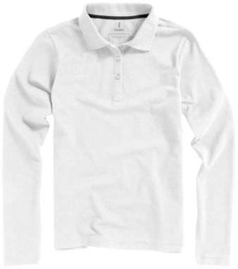 Женская рубашка поло с длинными рукавами Oakville, цвет белый  размер XS - 38087010- Фото №4