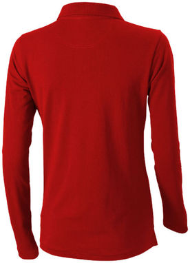 Женская рубашка поло с длинными рукавами Oakville, цвет красный  размер XS - 38087250- Фото №5