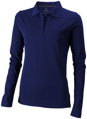 Женская рубашка поло с длинными рукавами Oakville, цвет темно-синий  размер XS - 38087490- Фото №1